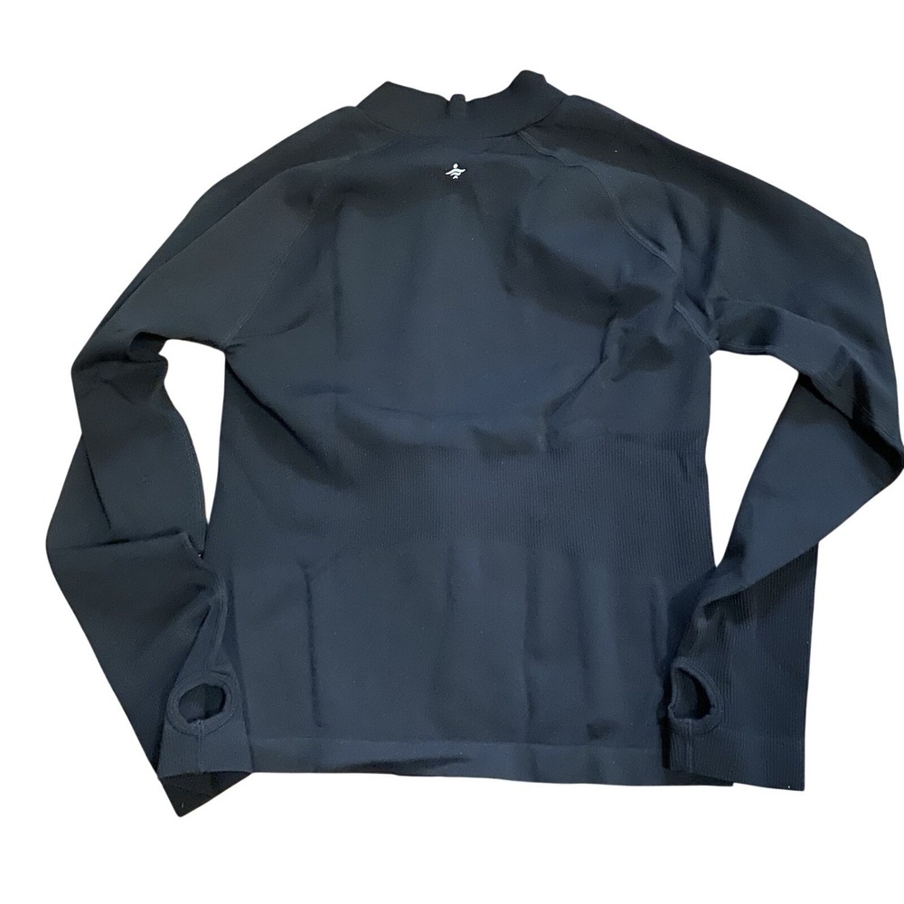 Halara OneForm Seamless Flow Collar Zip Up Jacket Raglan Thumb Hole Black M NWT - Picture 8 of 10